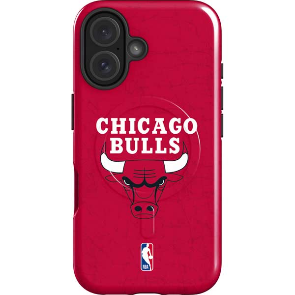 NBA Chicago Bulls Red Distressed iPhone 17 Magsafe Impact Case