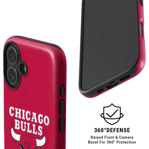 NBA Chicago Bulls Red Distressed iPhone 17 Magsafe Impact Case