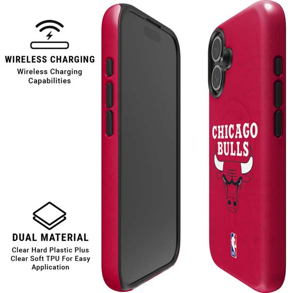 NBA Chicago Bulls Red Distressed iPhone 17 Magsafe Impact Case