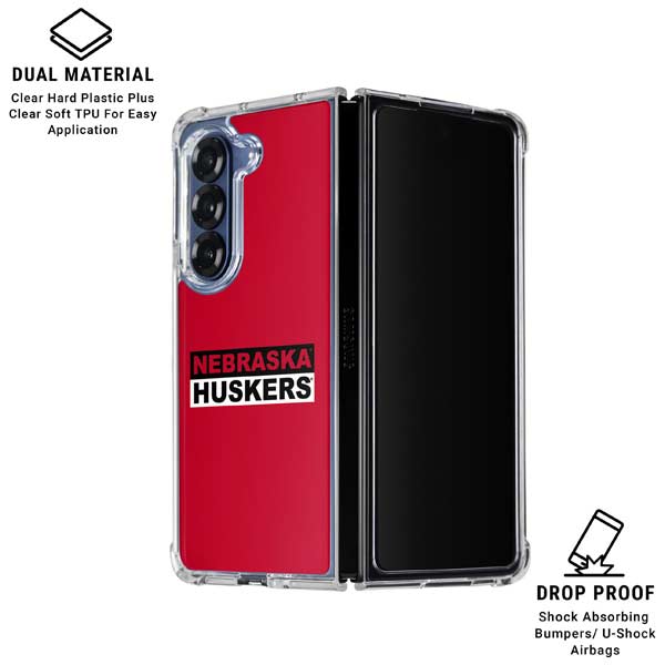 University of Nebraska Red Huskers Galaxy Z Fold7 Clear Case
