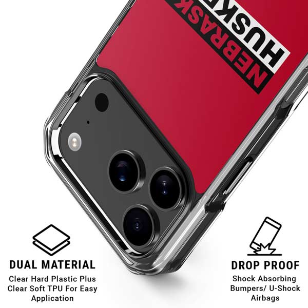 University of Nebraska Red Huskers iPhone 17 Pro Clear Case