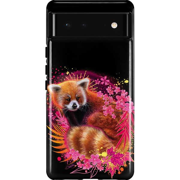 Red Panda with Flowers by Sheena Pike Pixel Cases