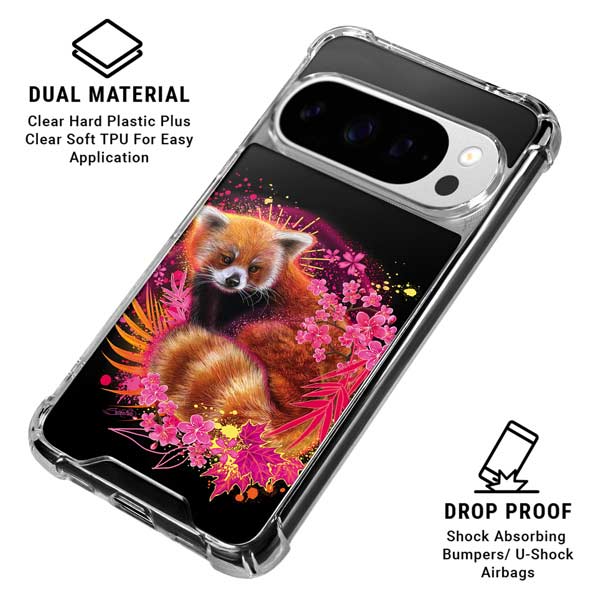 Red Panda with Flowers by Sheena Pike Google Pixel 10 Pro Clear Case