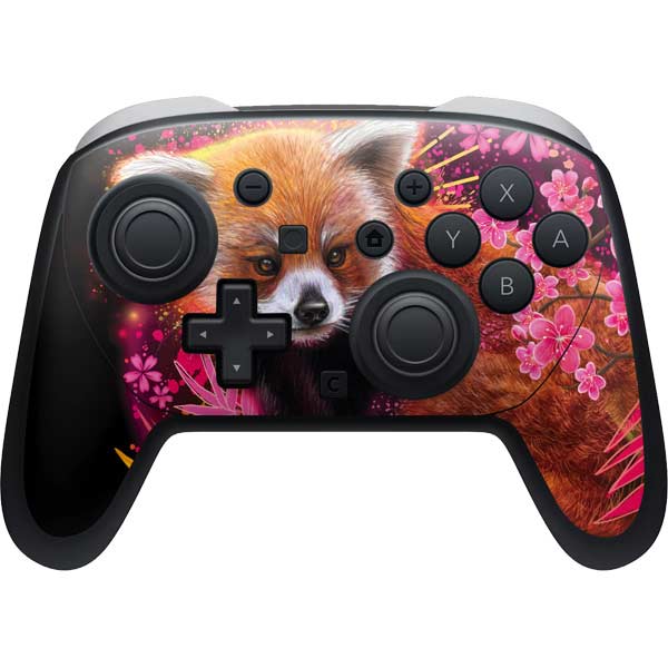 Red Panda with Flowers by Sheena Pike Nintendo Switch 2 (2025) Pro Controller Skin