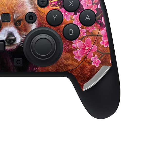 Red Panda with Flowers by Sheena Pike Nintendo Switch 2 (2025) Pro Controller Skin