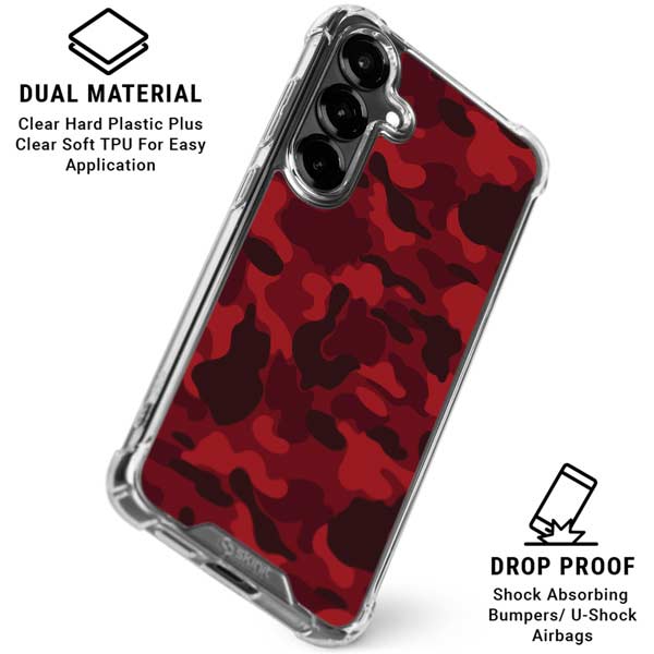 Red Street Camo Galaxy S26 Clear Case