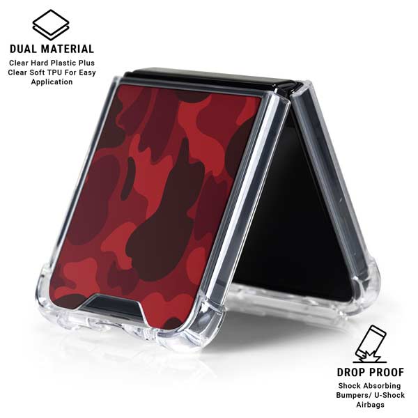 Red Street Camo Galaxy Z Flip7 Clear Case