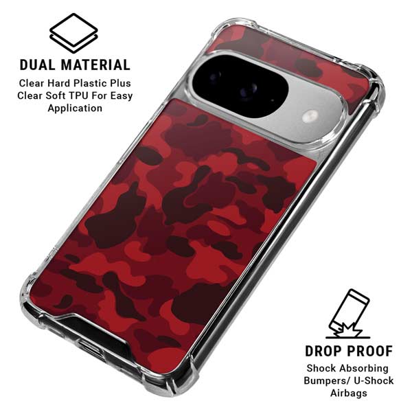 Red Street Camo Google Pixel 10 Clear Case