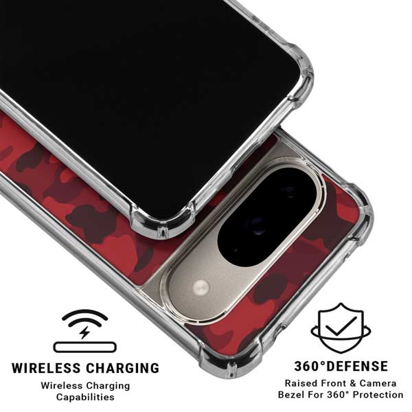 Red Street Camo Google Pixel 10 Clear Case