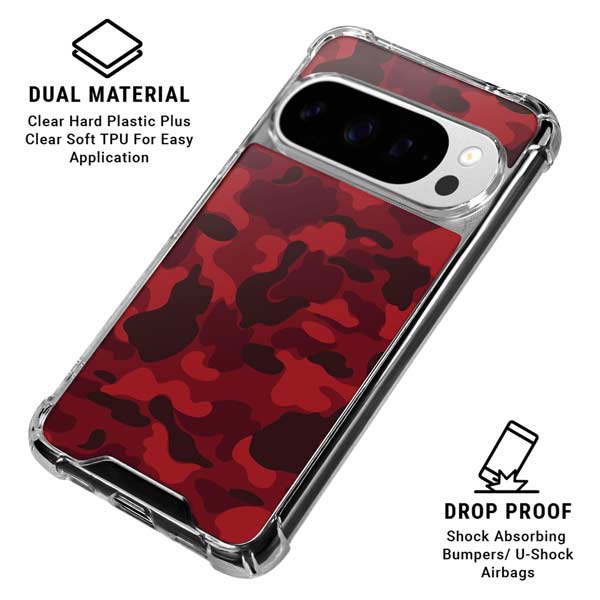 Red Street Camo Google Pixel 10 Pro Clear Case