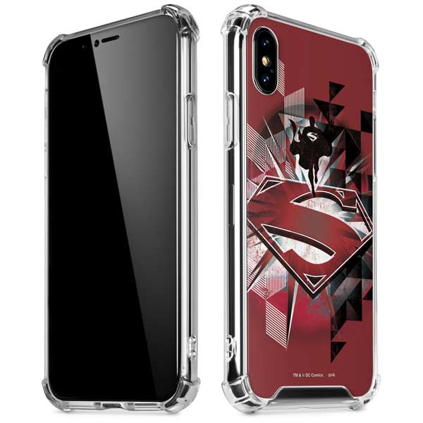 DC Comics Superman Red Pattern iPhone X/XS Clear Case