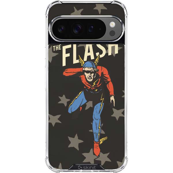 DC Comics The Flash Retro Action Pose Google Pixel 10 Pro Clear Case