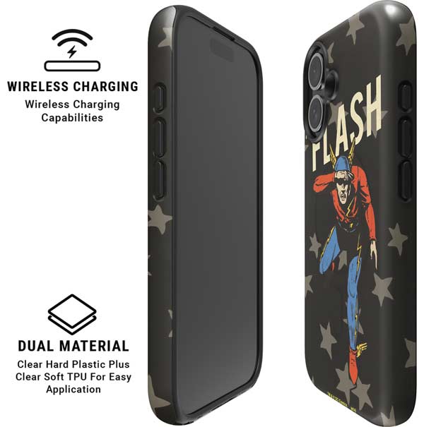 DC Comics The Flash Retro Action Pose iPhone 16 Plus Magsafe Impact Case