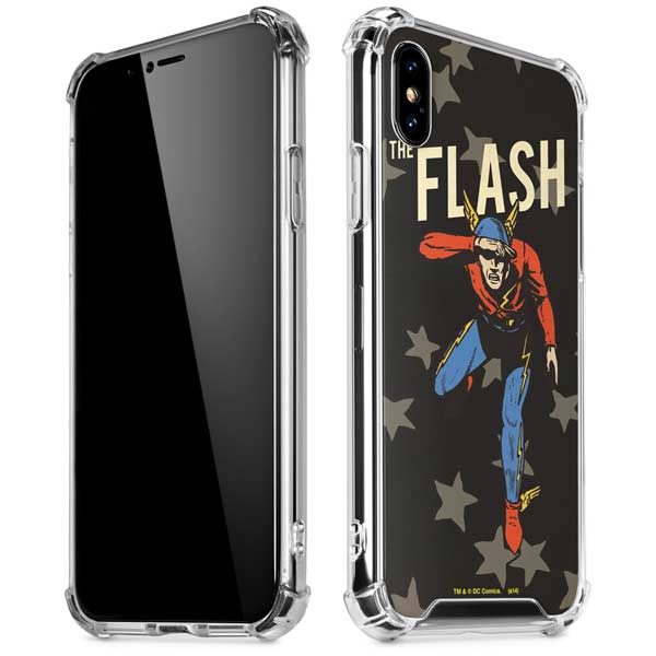 DC Comics The Flash Retro Action Pose iPhone X/XS Clear Case