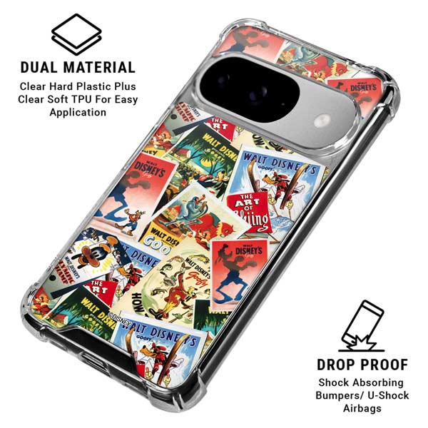 Disney Friends Retro Goofy Stamps Art Google Pixel 10 Clear Case