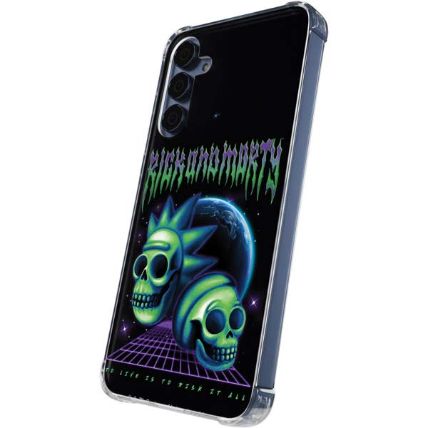 Adult Swim Rick and Morty Neon Skulls Galaxy A35 5G Clear Case