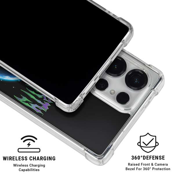 Adult Swim Rick and Morty Neon Skulls Galaxy S25 Ultra Clear Case