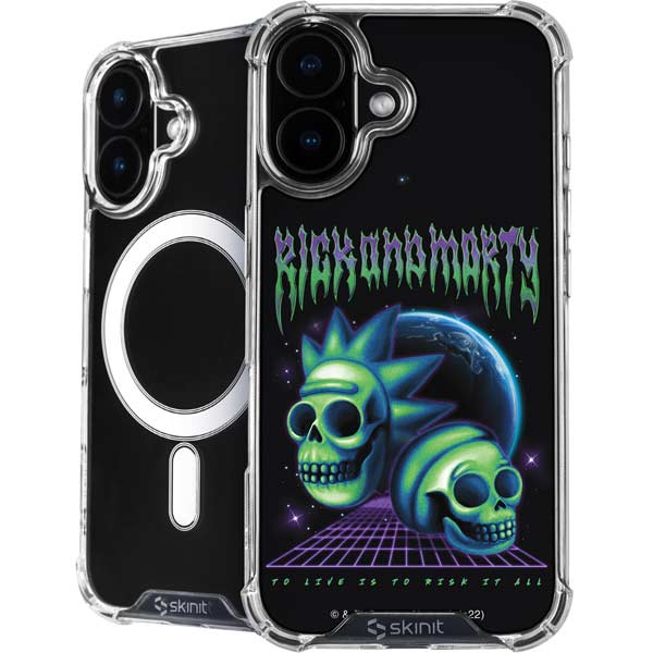 Adult Swim Rick and Morty Neon Skulls iPhone 16 MagSafe Case