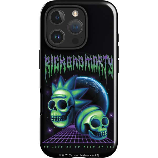 Adult Swim Rick and Morty Neon Skulls iPhone 16 Pro Magsafe Impact Case