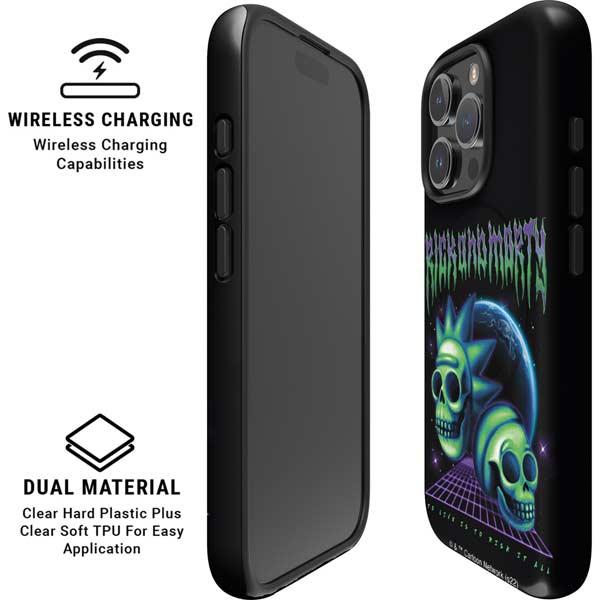 Adult Swim Rick and Morty Neon Skulls iPhone 16 Pro Magsafe Impact Case