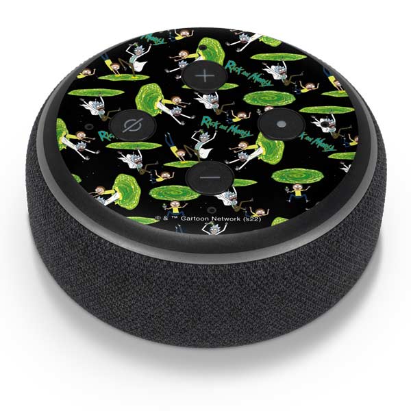 Adult Swim Rick and Morty Portal Pattern Amazon Echo Dot Skin
