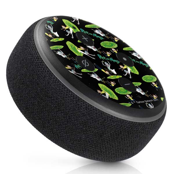 Adult Swim Rick and Morty Portal Pattern Amazon Echo Dot Skin