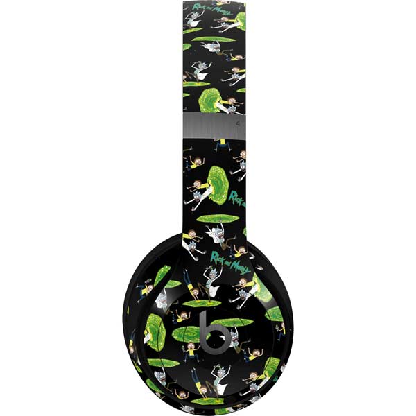 Adult Swim Rick and Morty Portal Pattern Beats Solo 4 Wireless Headphones Skin