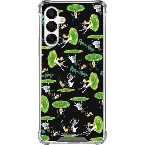 Adult Swim Rick and Morty Portal Pattern Galaxy A16 5G Clear Case