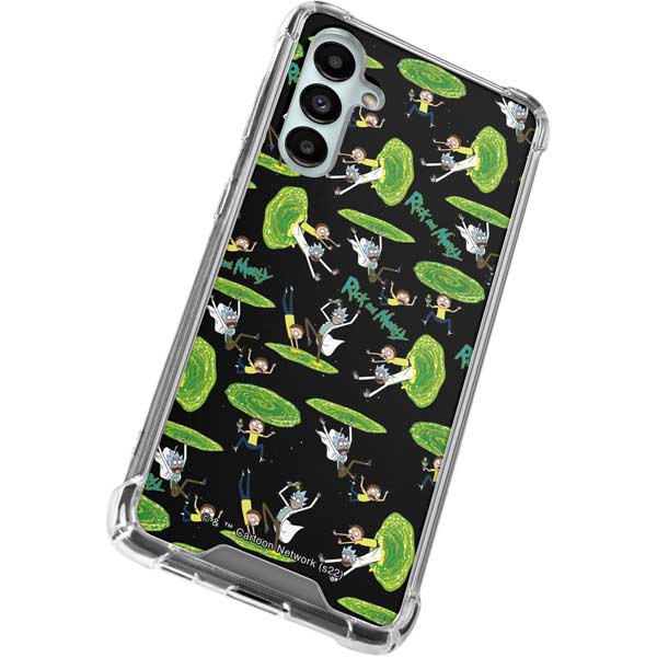 Adult Swim Rick and Morty Portal Pattern Galaxy A16 5G Clear Case