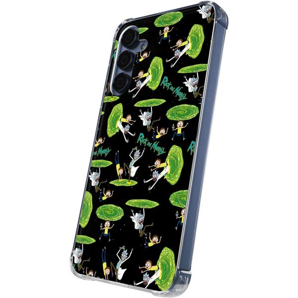 Adult Swim Rick and Morty Portal Pattern Galaxy A35 5G Clear Case