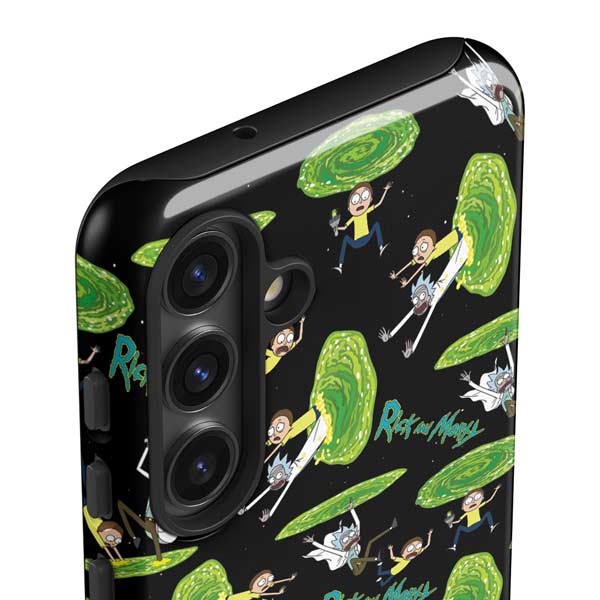 Adult Swim Rick and Morty Portal Pattern Galaxy S25 Plus Impact Case