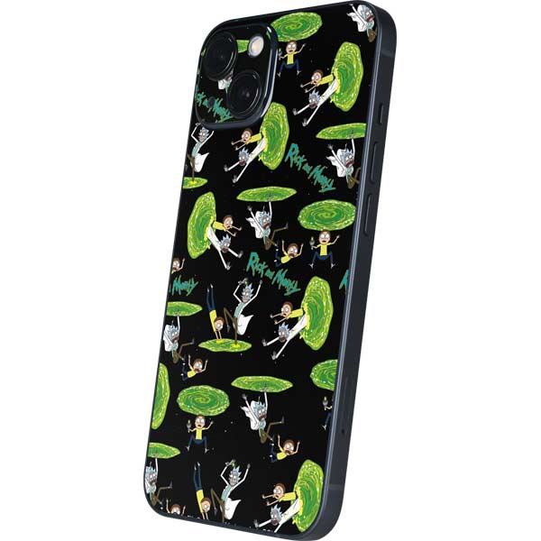 Adult Swim Rick and Morty Portal Pattern iPhone 15 Skin