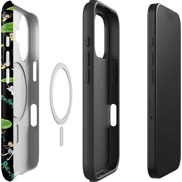 Adult Swim Rick and Morty Portal Pattern iPhone 16 Magsafe Impact Case