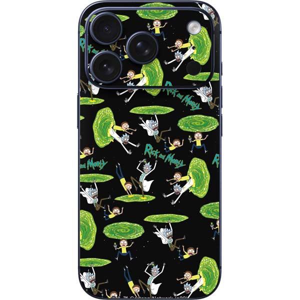 Adult Swim Rick and Morty Portal Pattern iPhone 17 Pro Max Skin
