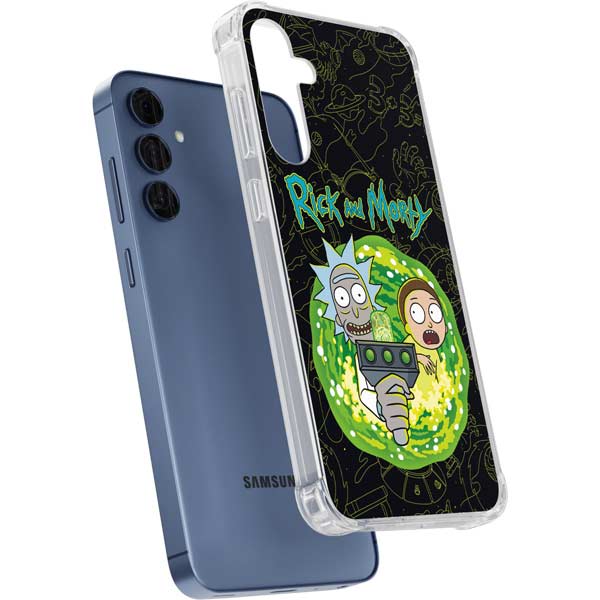 Adult Swim Rick and Morty Portal Travel Galaxy A35 5G Clear Case
