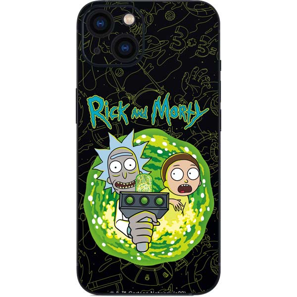 Adult Swim Rick and Morty Portal Travel iPhone 15 Skin