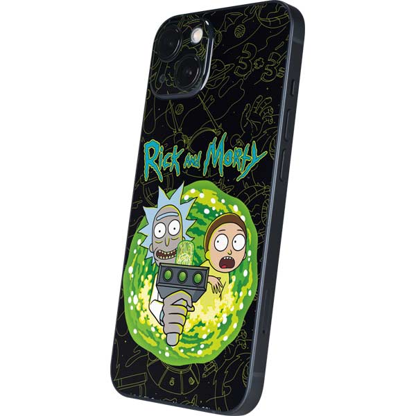 Adult Swim Rick and Morty Portal Travel iPhone 15 Skin