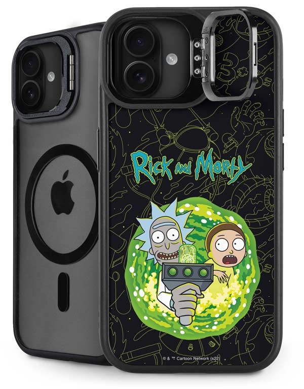 Adult Swim Rick and Morty Portal Travel iPhone 16 Kickstand Case