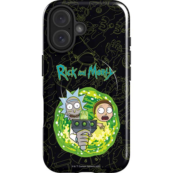 Adult Swim Rick and Morty Portal Travel iPhone 16 Plus Magsafe Impact Case