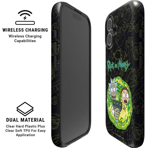 Adult Swim Rick and Morty Portal Travel iPhone 16 Plus Magsafe Impact Case