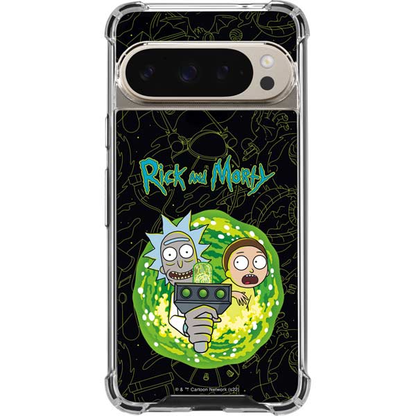 Adult Swim Rick and Morty Portal Travel Pixel 9 Pro XL Clear Case