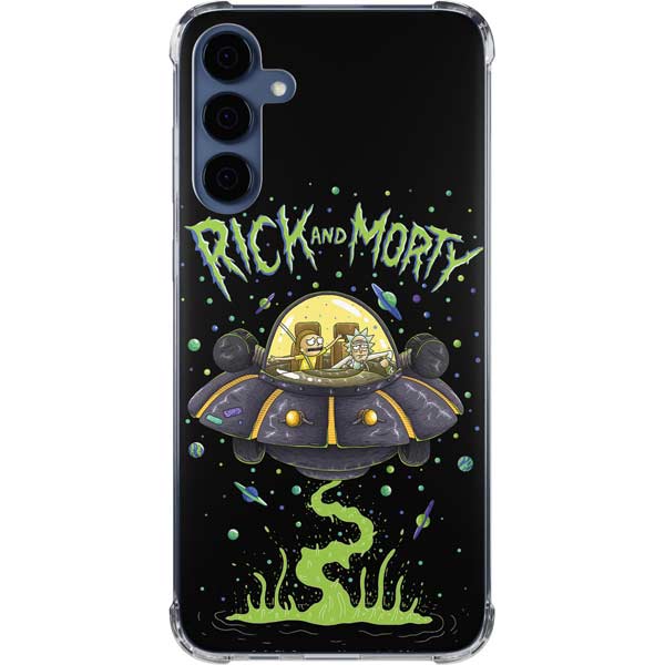 Adult Swim Rick and Morty Spaceship Galaxy A35 5G Clear Case