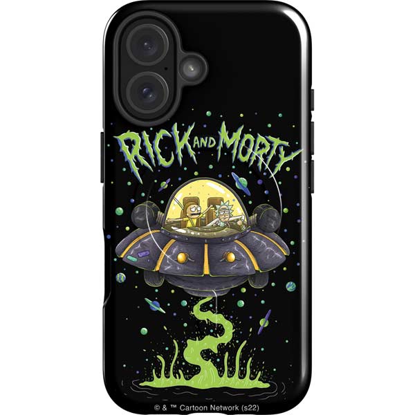 Adult Swim Rick and Morty Spaceship iPhone 16 Magsafe Impact Case