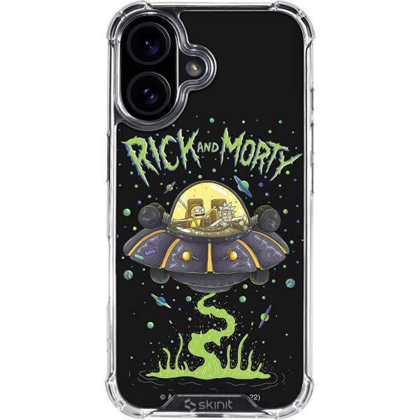 Adult Swim Rick and Morty Spaceship iPhone 16 Plus Clear Case