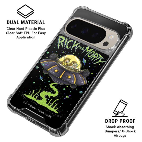 Adult Swim Rick and Morty Spaceship Pixel 9 Pro XL Clear Case