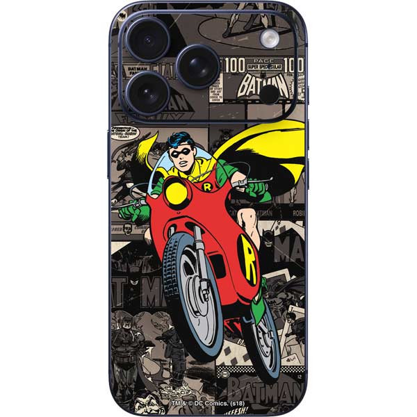 DC Comics Robin Vintage Action pose pattern iPhone 17 Pro Skin