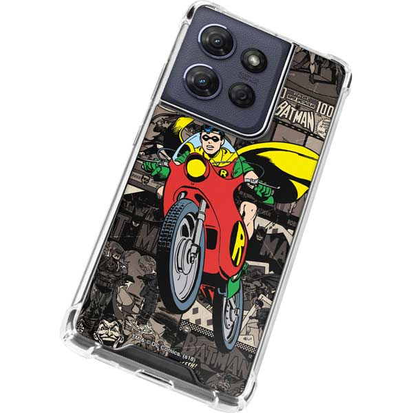 DC Comics Robin Vintage Action pose pattern Moto G 5G (2025) Clear Case