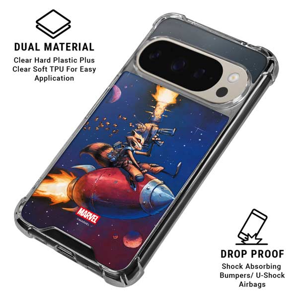 Marvel Rocket Raccoon Rocket Ride Google Pixel 9 Pro XL Clear Case