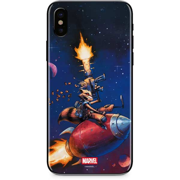 Marvel Rocket Raccoon Rocket Ride iPhone XS Skin
