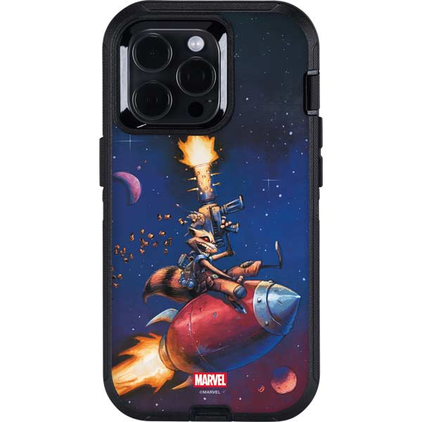 Marvel Rocket Raccoon Rocket Ride Otterbox Defender iPhone Skin